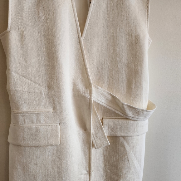 Zara NWT XS-S oversized linen blend vest, off white - Picture 4 of 12